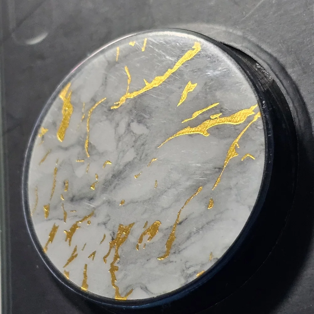 SpinPop: Pop-Up Phone Holder & Stand - GOLD FOIL MARBLE
